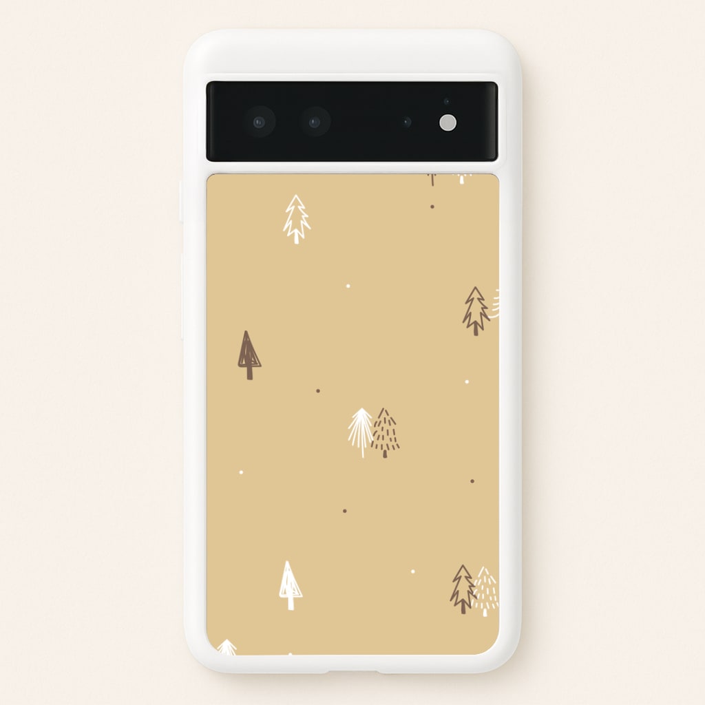 Minimal Christmas Trees Pattern Google Pixel 6 Case