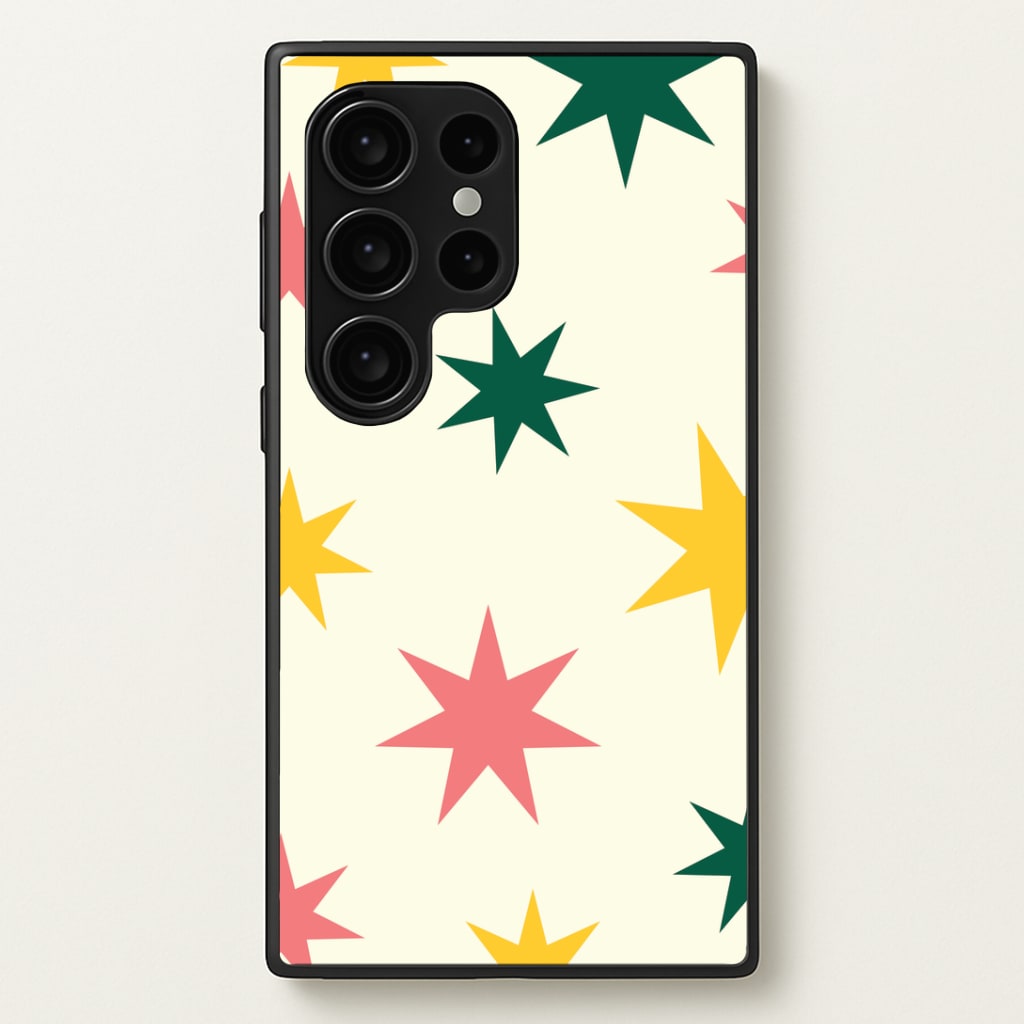 Colourful Christmas Stars Pattern Galaxy S24 Ultra Case