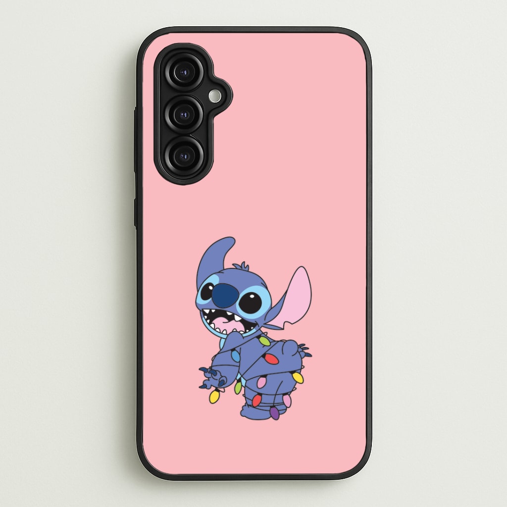 Cute Blue Alien Fairylights Galaxy A14 Case