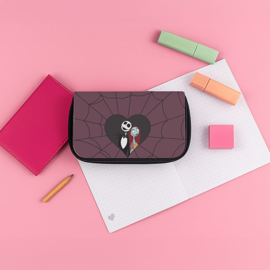 J And S Cobweb Heart Pencil Case