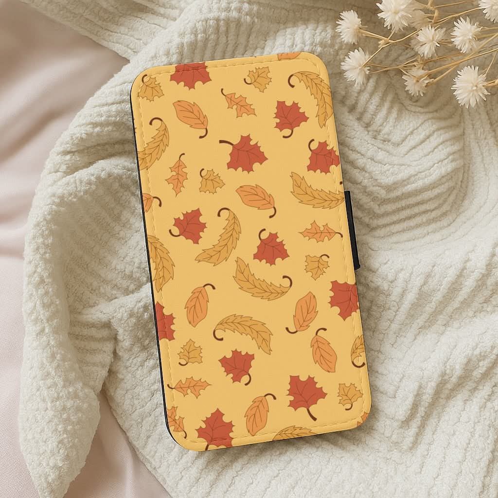 Leaves Assortment Pattern Leather Phone Case