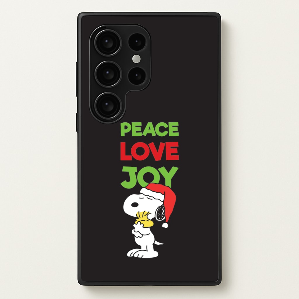 Peace, Love, Joy Christmas Cartoon Beagle Galaxy S24 Ultra Case