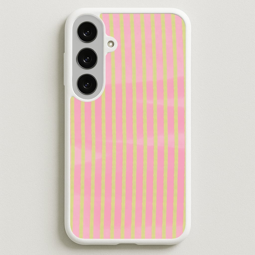 Pink Meadow Stripes Galaxy S25FE Case