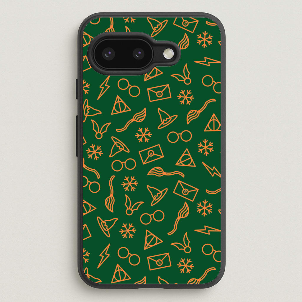 Christmas Wizard Icons Pattern Google Pixel 9a Case