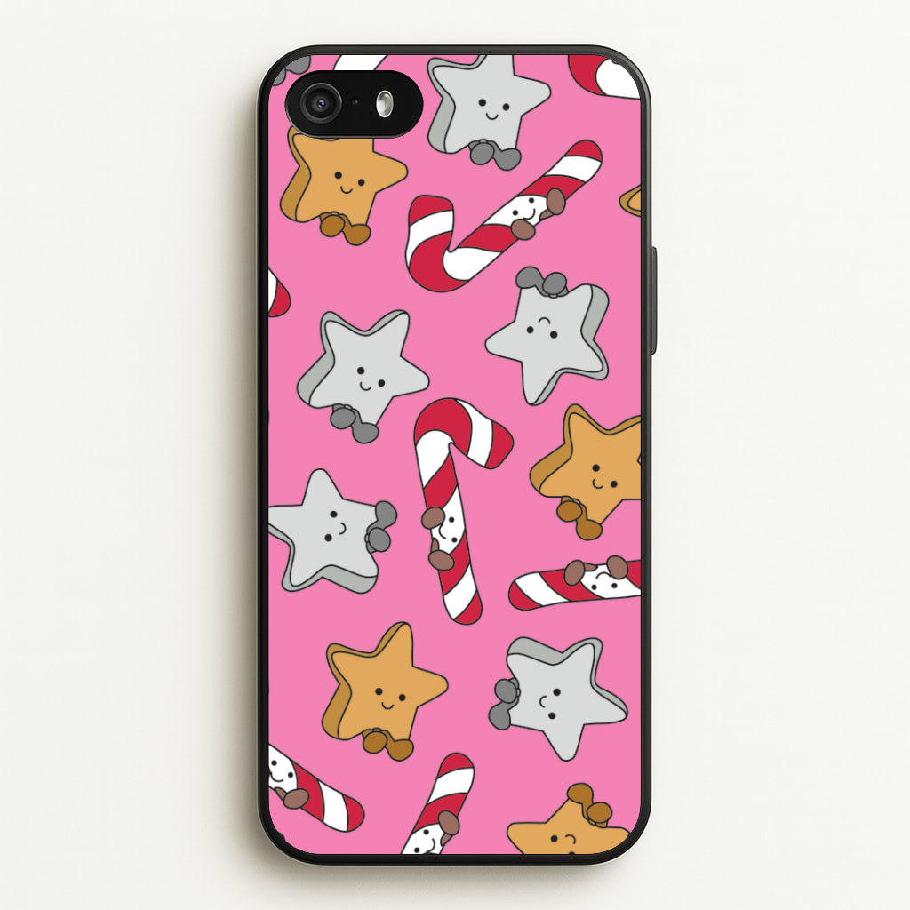 Pink Christmas Plushies Pattern iPhone 5 / 5s / SE 2016 Case