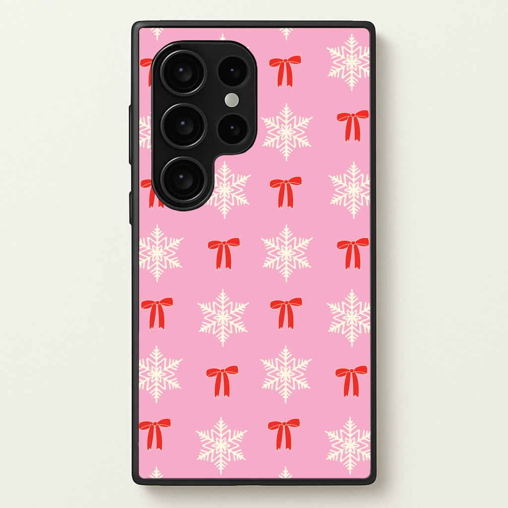Coquette Bows And Snowflakes Pattern Galaxy S24 Ultra Case