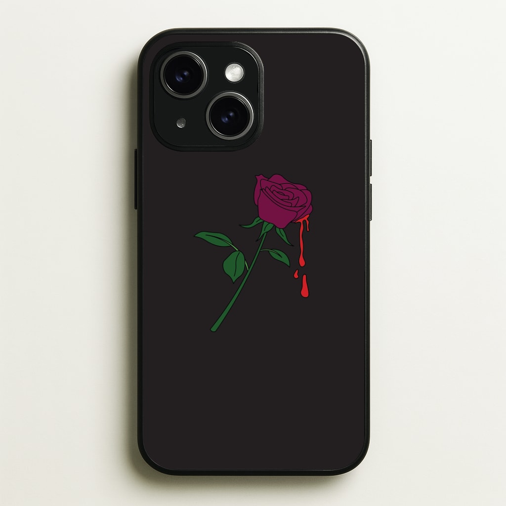 Dark Pink Rose iPhone 14 Plus Case