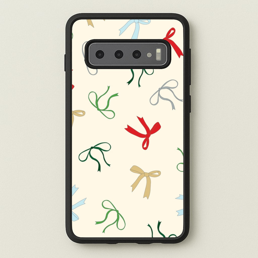 Coquette Christmas Bows Pattern Galaxy S10 Plus Case