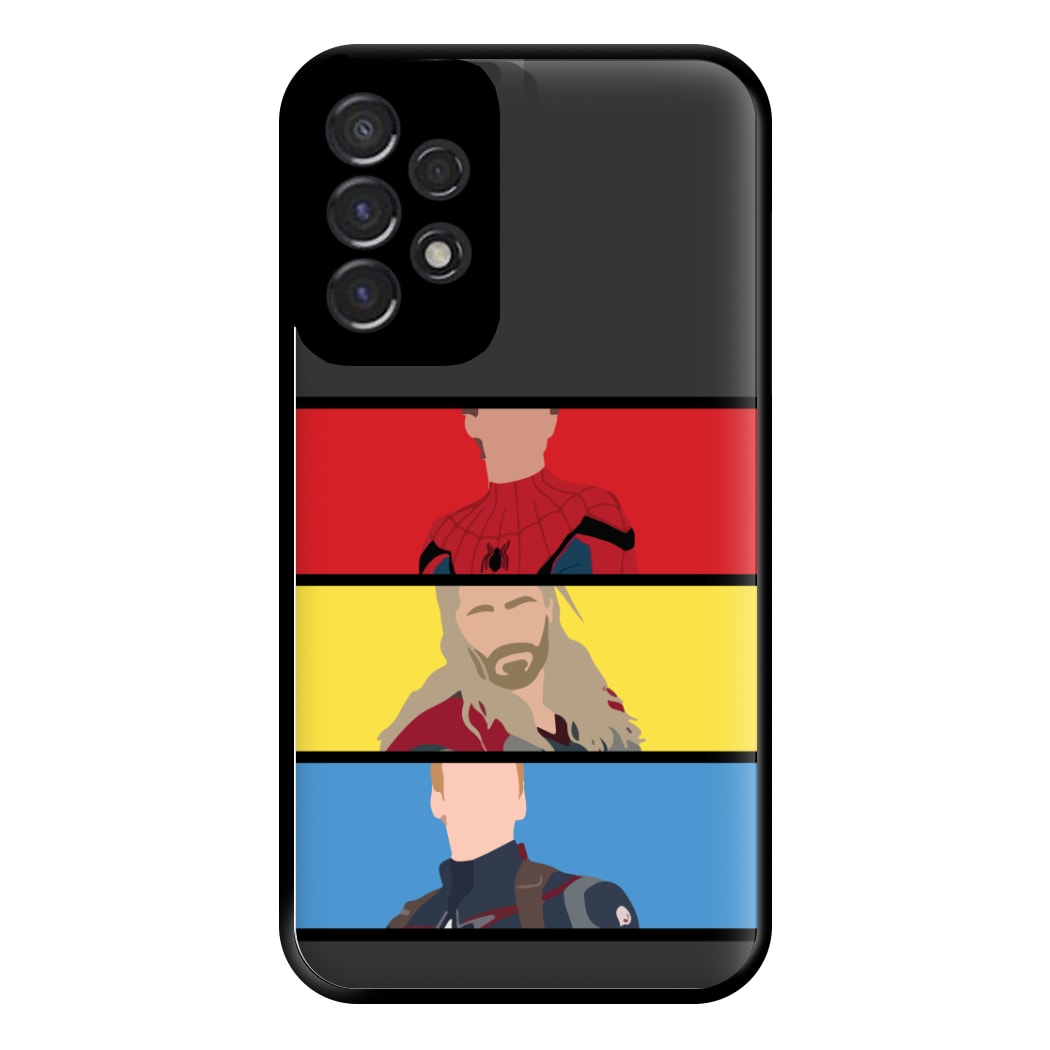 Superhero Team Red, Yellow And Blue Galaxy A53 Case