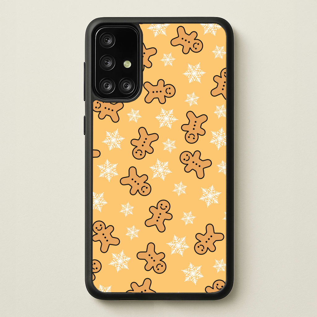 Cute Gingerbread And Snowflakes Pattern Galaxy A71 Case