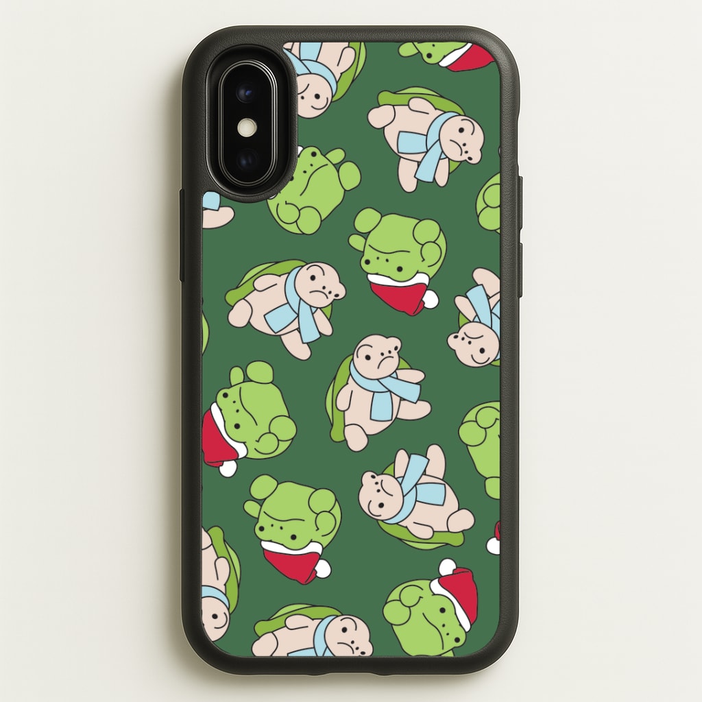 Grumpy Christmas Plushies Pattern iPhone X / XS Case