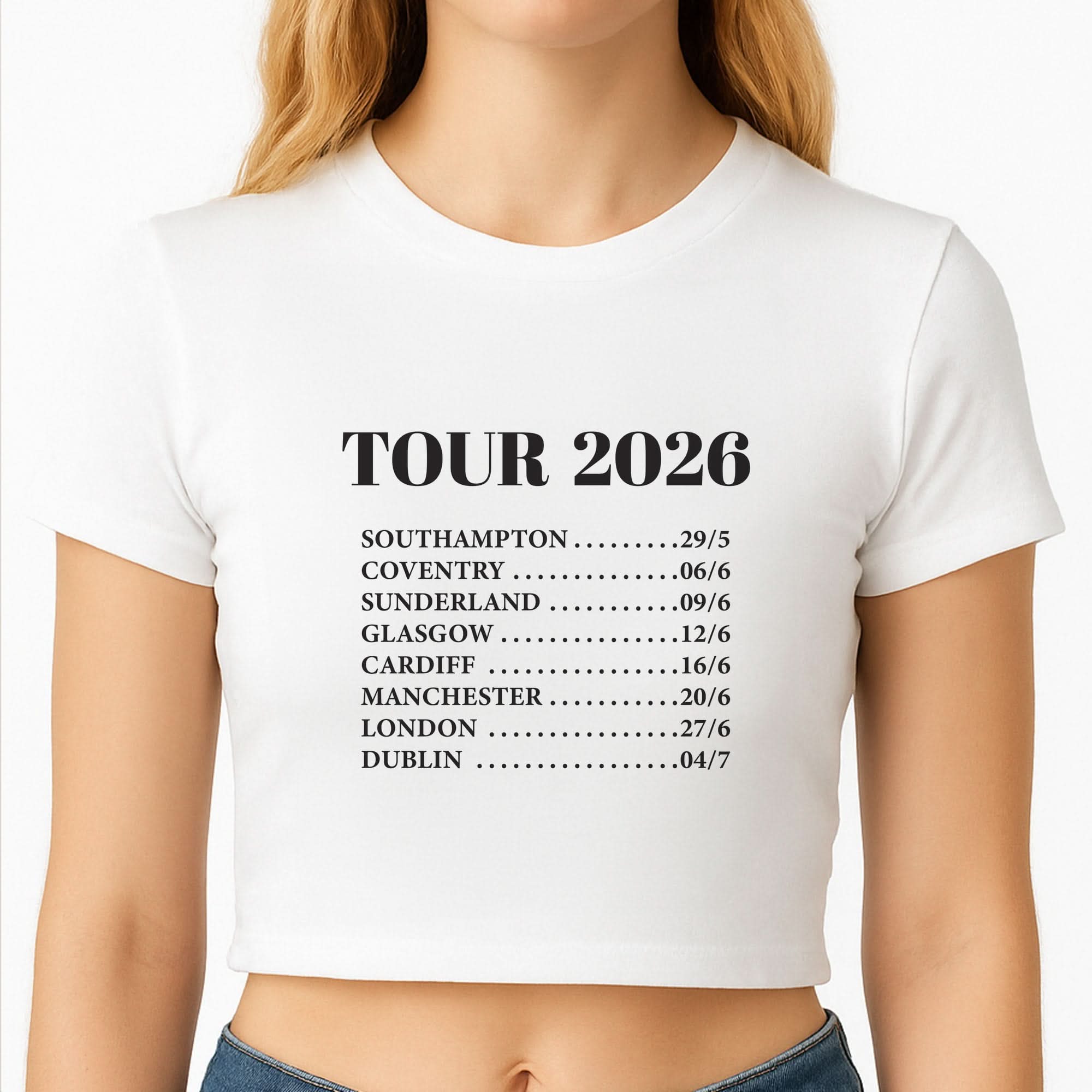 Band Tour 2026 Crop Top