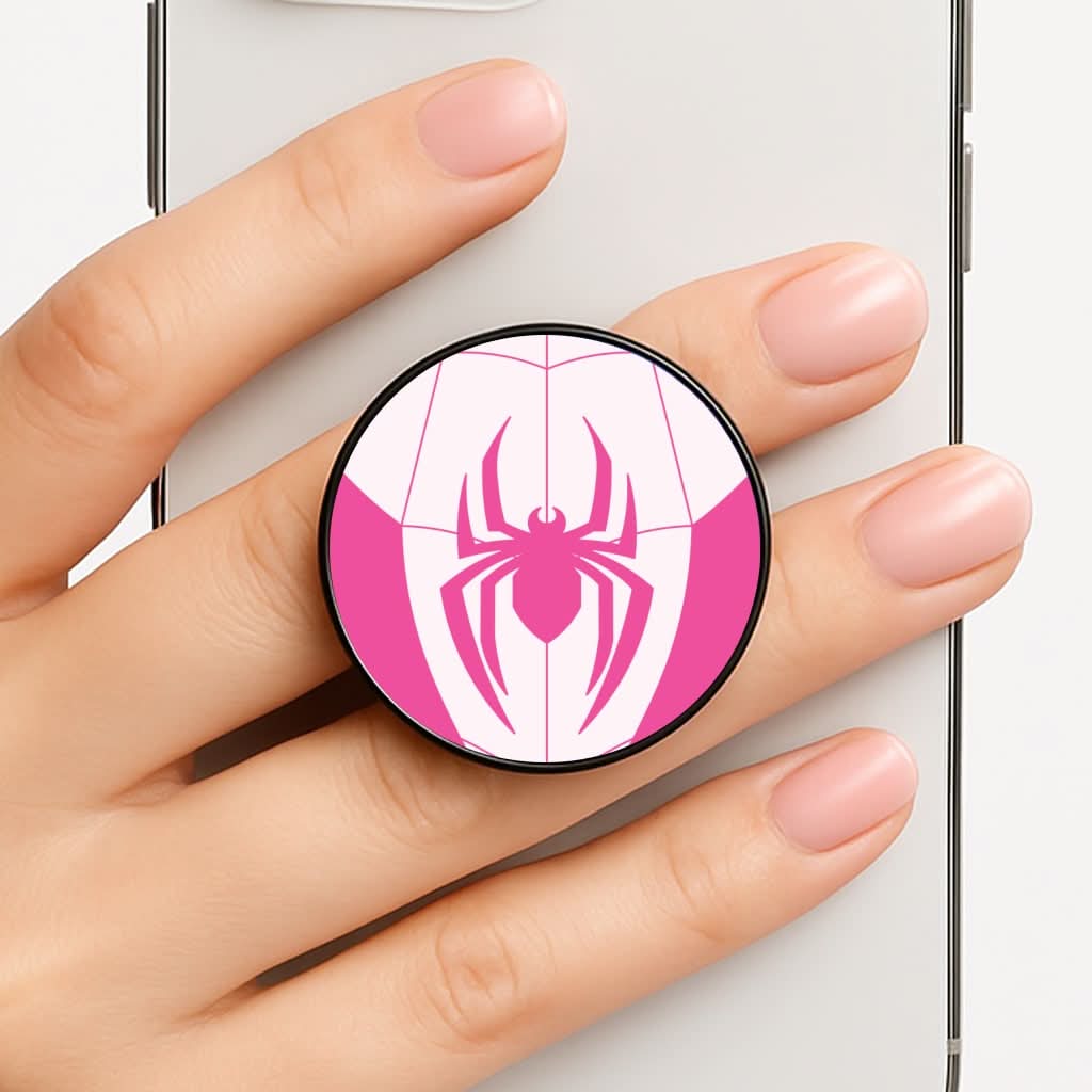 Pink And Black Spider Costume Phone Grip