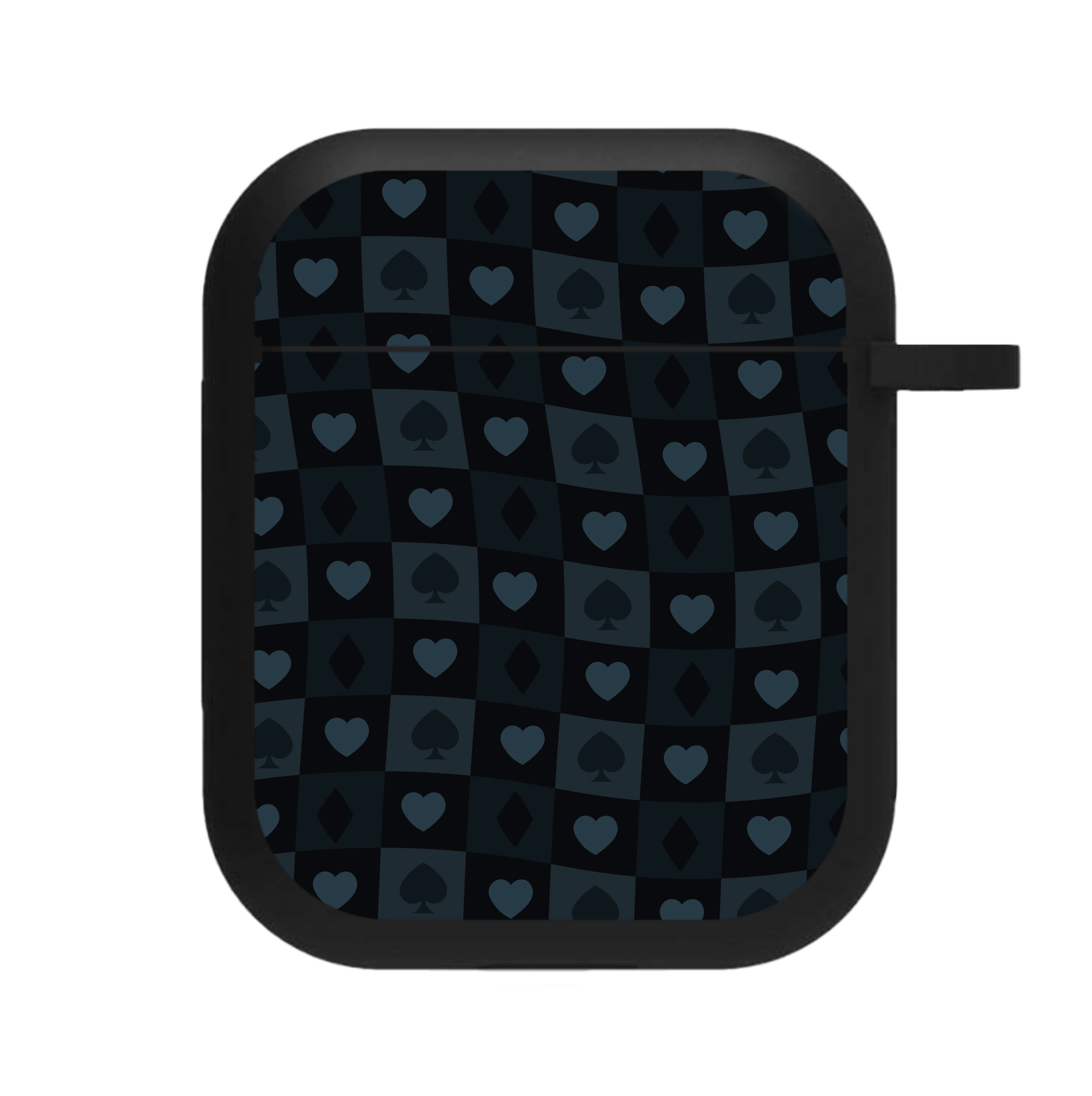 Card Suits Pattern Black AirPods Case