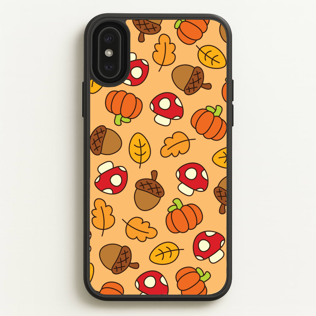 Cartoon Autumn Icons Pattern iPhone XS Max Case