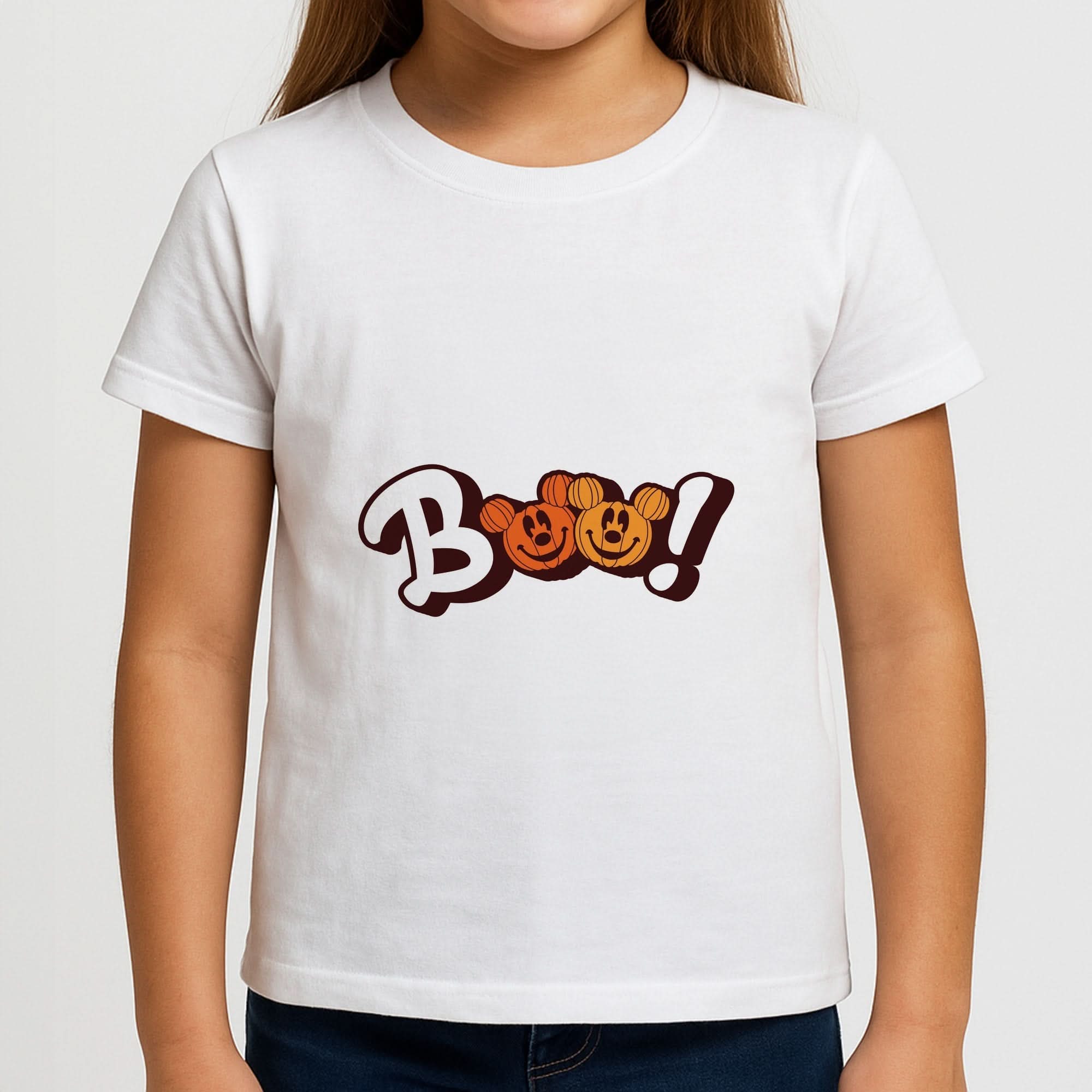 Pumkin Mouse Boo Girls T-Shirt