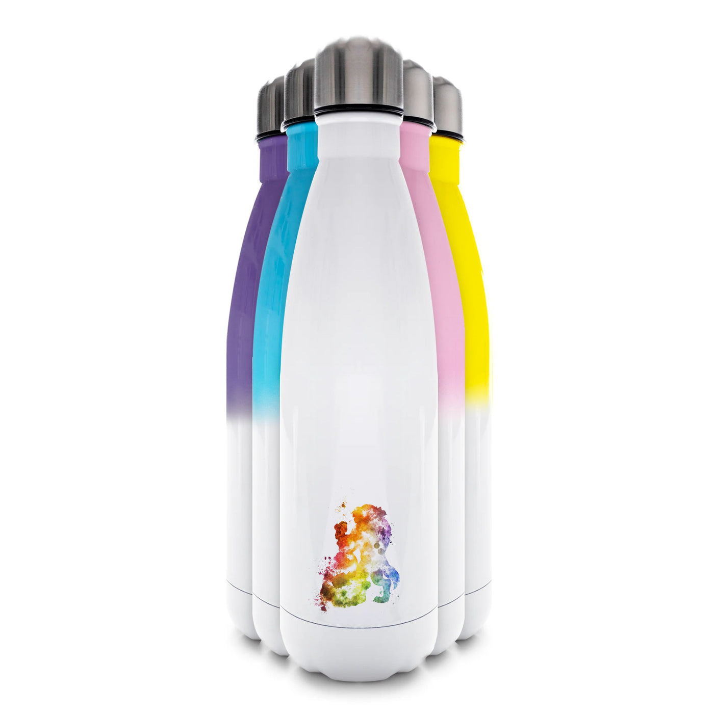 Watercolour Beauty and the Beast Disney Water Bottle