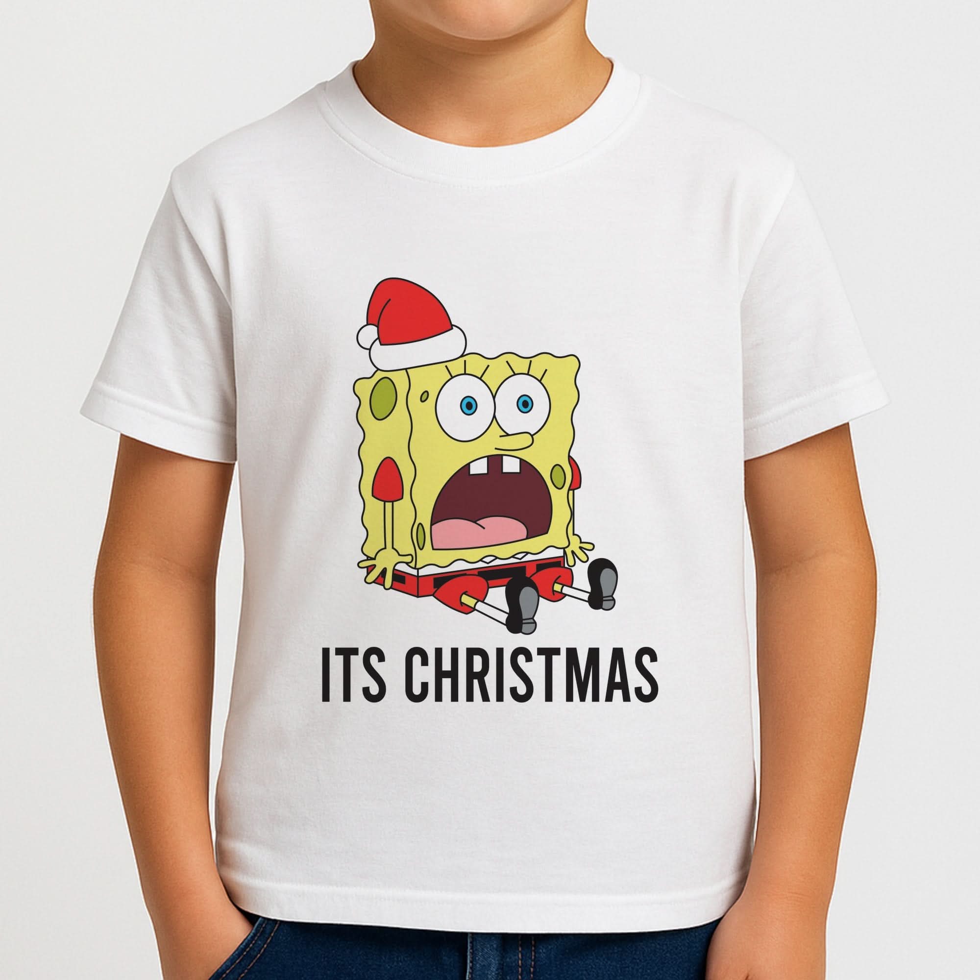 It's Christmas Cartoon Sponge Boys T-Shirt