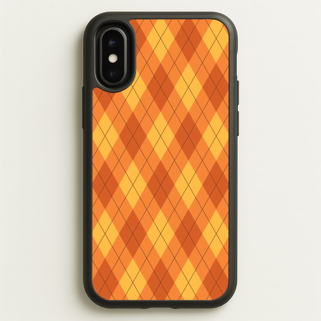 Orange Argyle Pattern iPhone X / XS Case