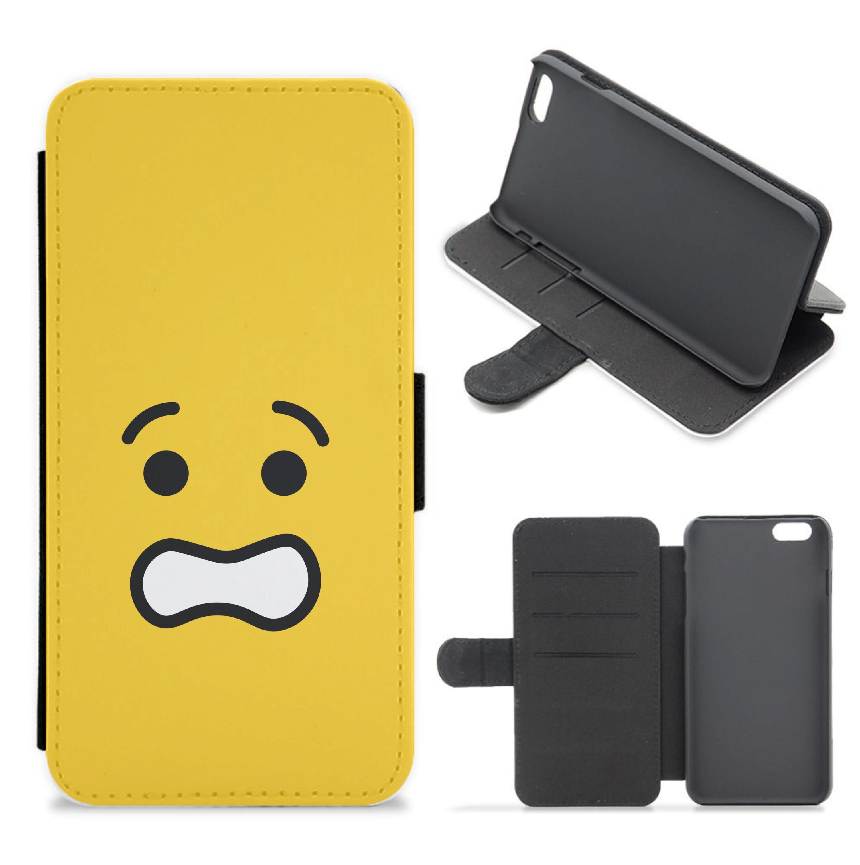 Brick Face Worried Flip / Wallet Phone Case