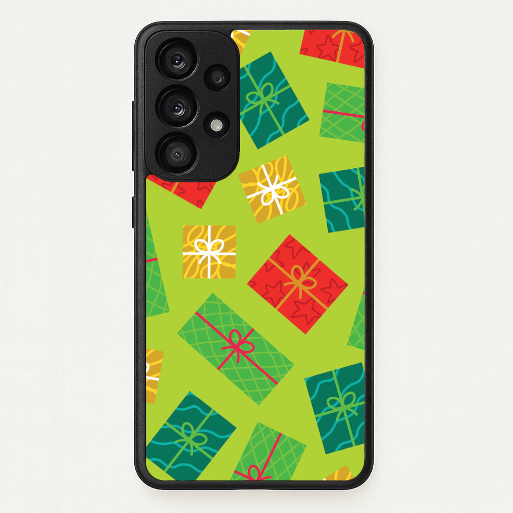 Colourful Abstract Christmas Presents Pattern Galaxy A53 Case
