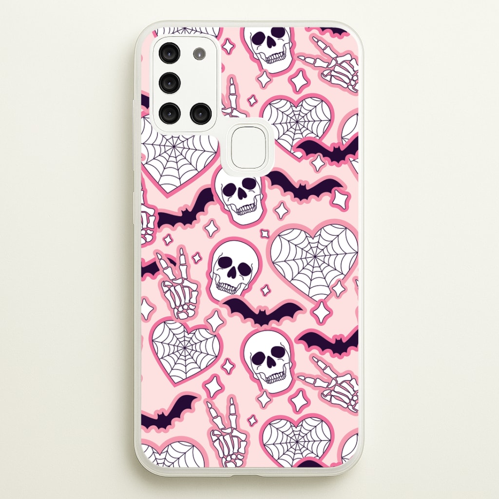 Cute Halloween Stickers Pattern Galaxy A21s Case