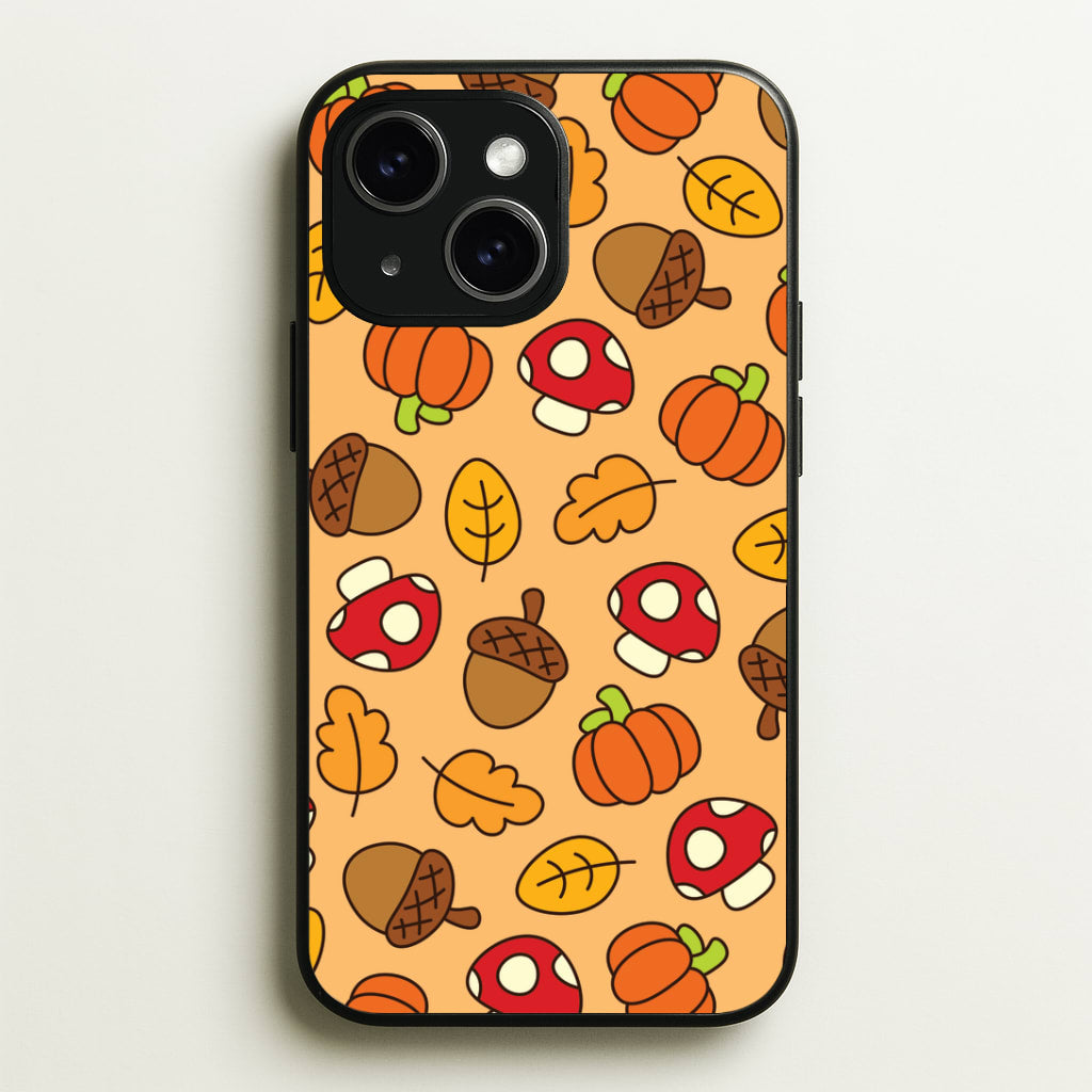 Cartoon Autumn Icons Pattern iPhone 14 Plus Case