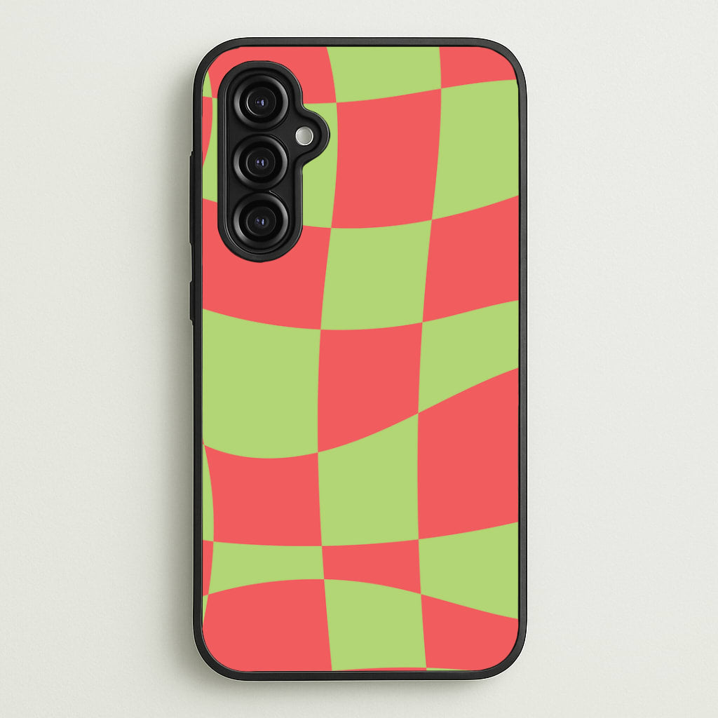 Abstract Red And Green Christmas Pattern Galaxy A14 Case