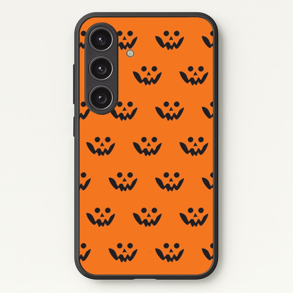 Carved Pumpkin Face Pattern Galaxy S25 Case