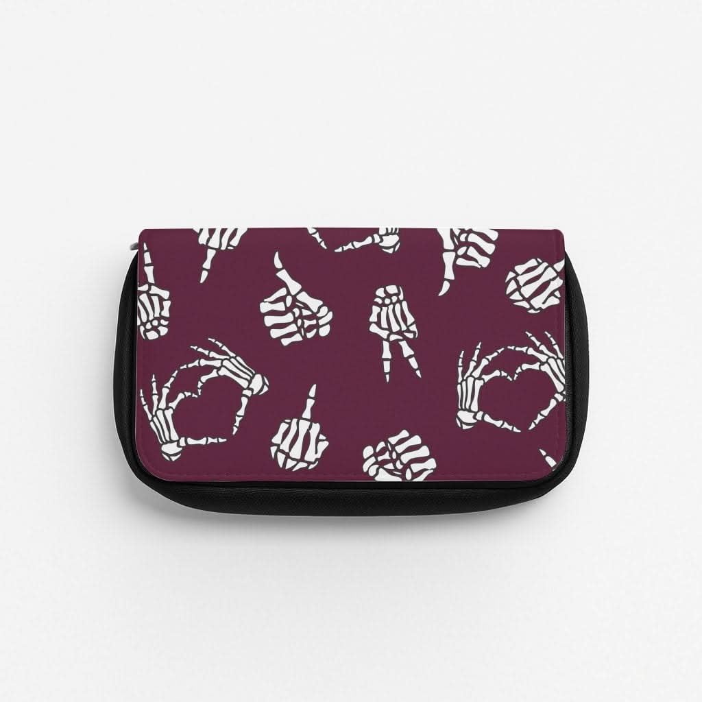 Skeleton Hands Pattern Pencil Case