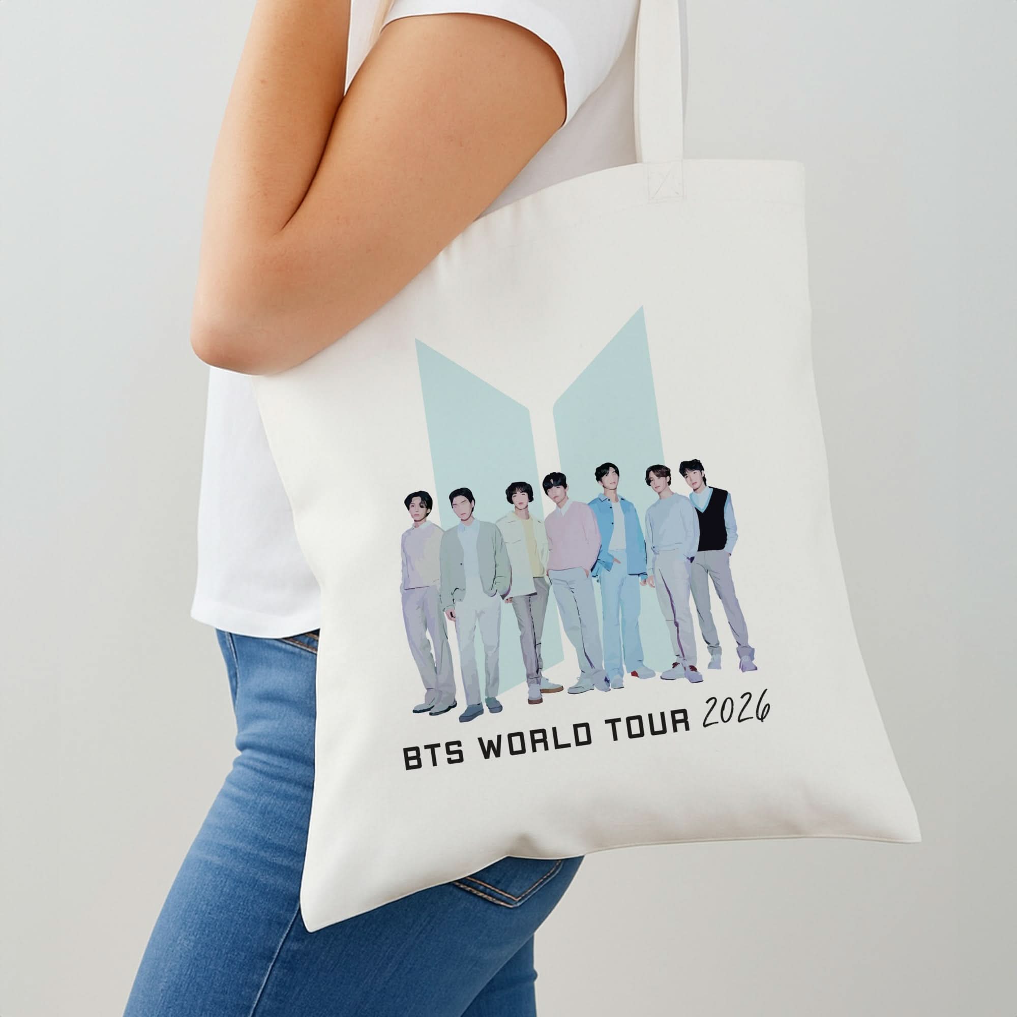 K-Pop Band Tour Pastel Blue Shoulder Bag