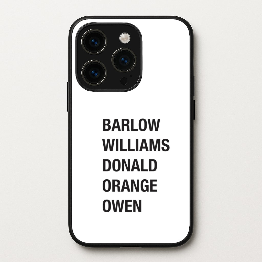 Take Band Members Names iPhone 14 Pro Case