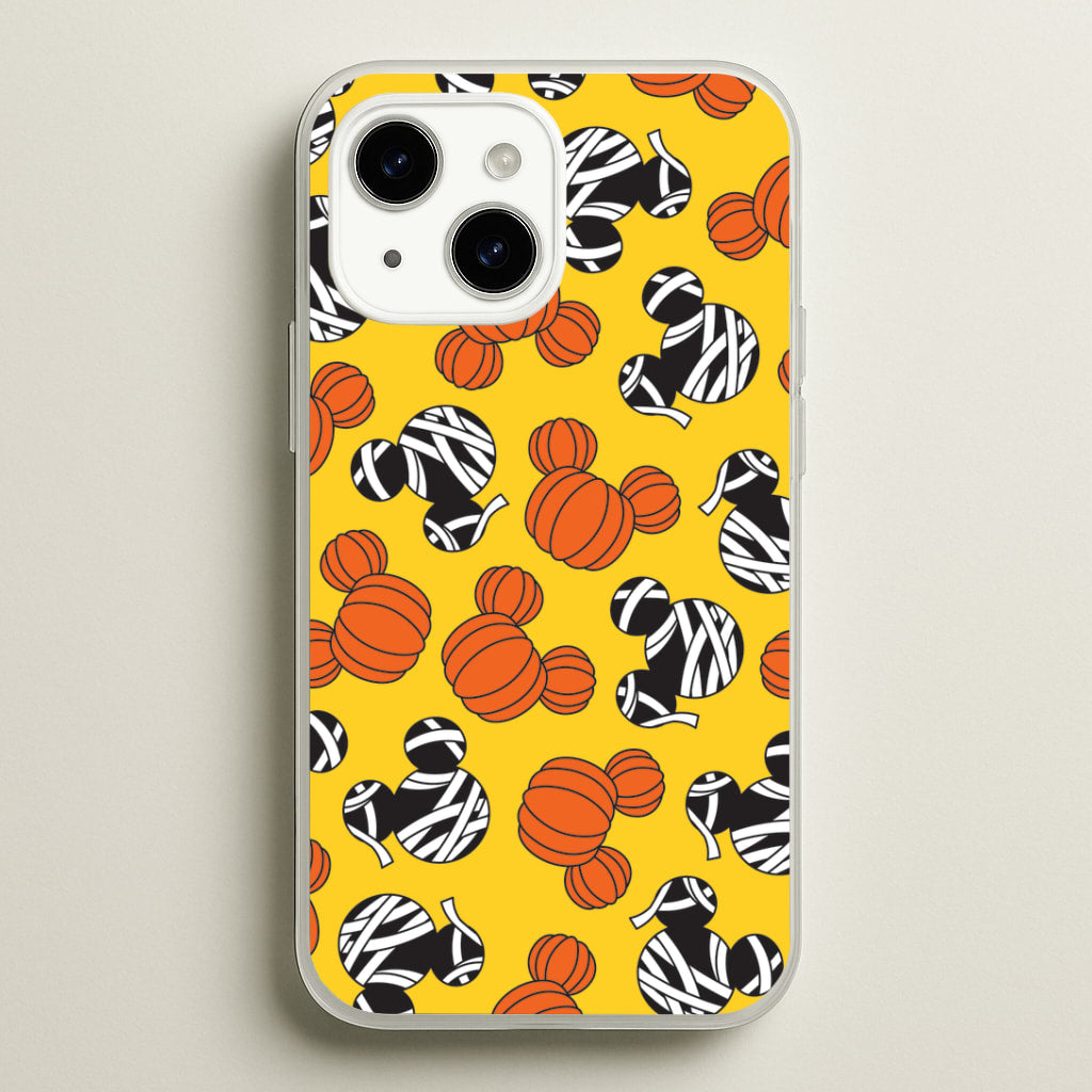 Pumpkin And Mummy Mouse Pattern iPhone 15 Plus Case