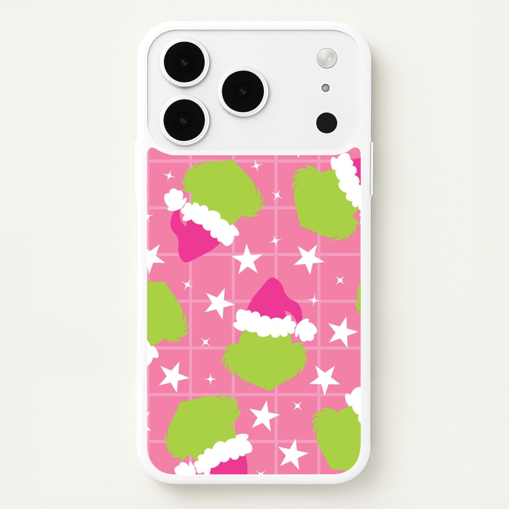 Pink Green Creature Xmas Pattern iPhone 17 Pro Case