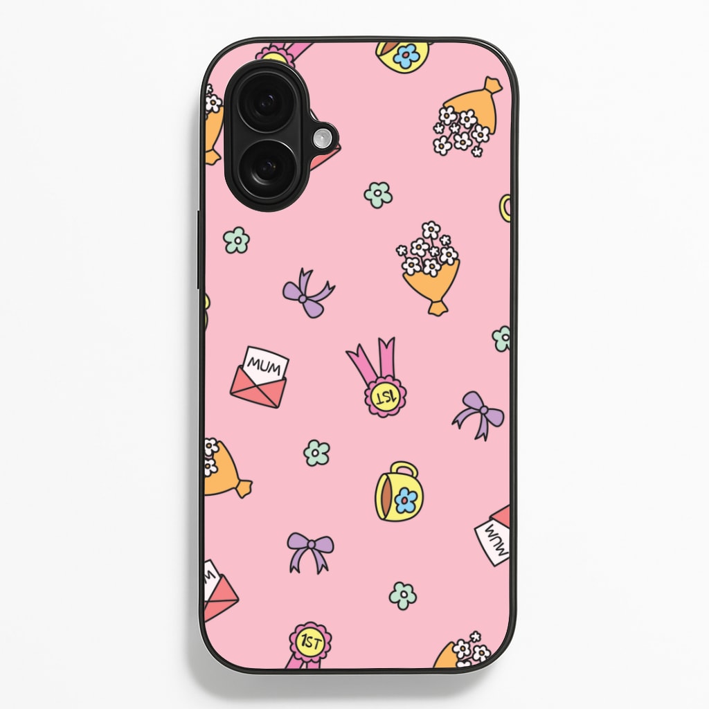 Mum Doodles Pattern iPhone 16 Plus Case