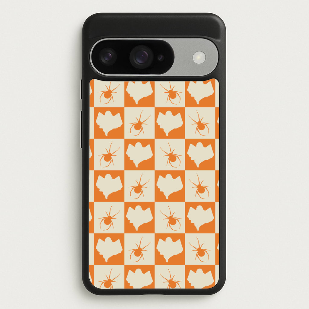 Spiders And Ghosts Checkered Pattern II Google Pixel 10 / 10 Pro Case
