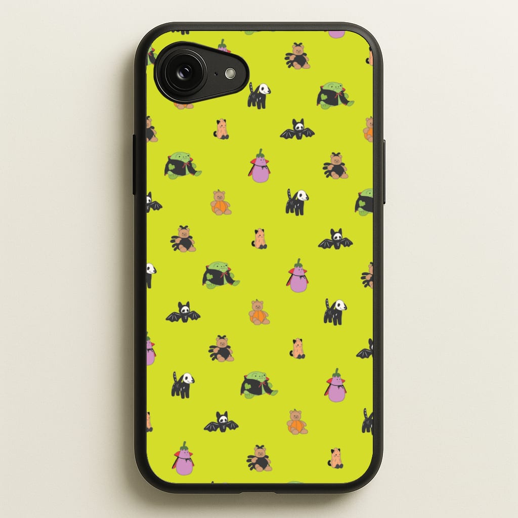 Halloween Plushies Pattern III - Halloween iPhone 16e Case