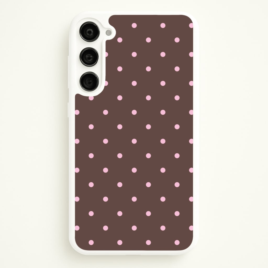 Chocolate & Strawberry Polka Dots Galaxy S23 Case