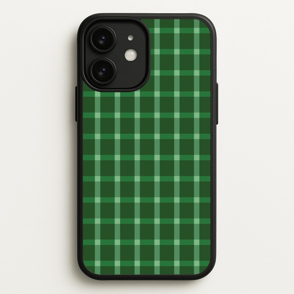 Dark Green Tartan Christmas Pattern iPhone 11 Case