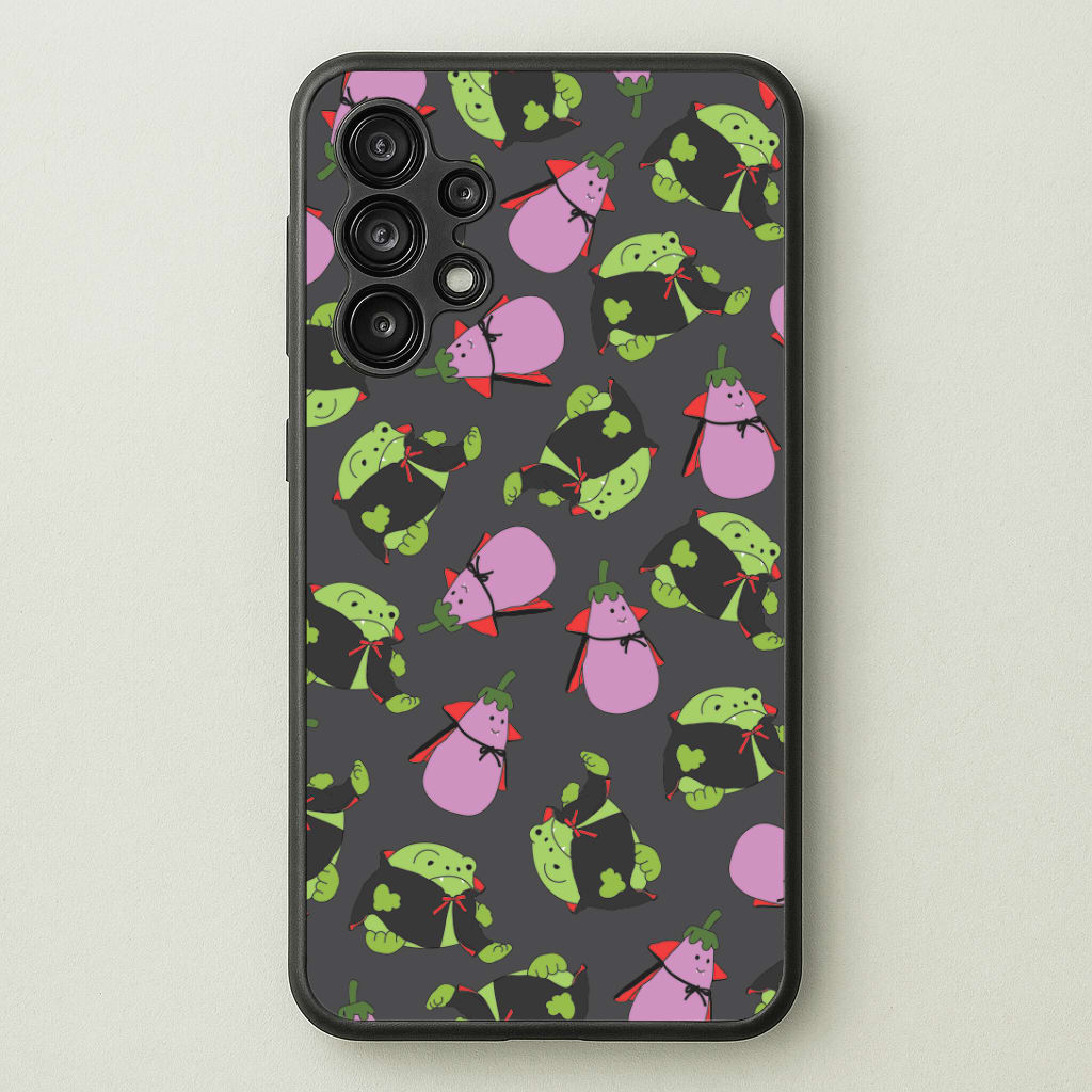 Vampire Frogs And Vegetables Pattern - Halloween Galaxy A13 Case