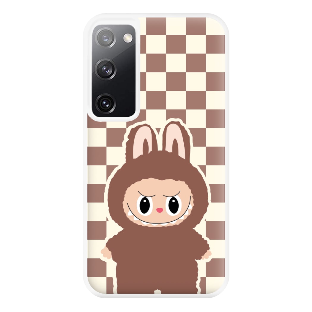 Checkered Cute Brown Monster Galaxy S20 Case