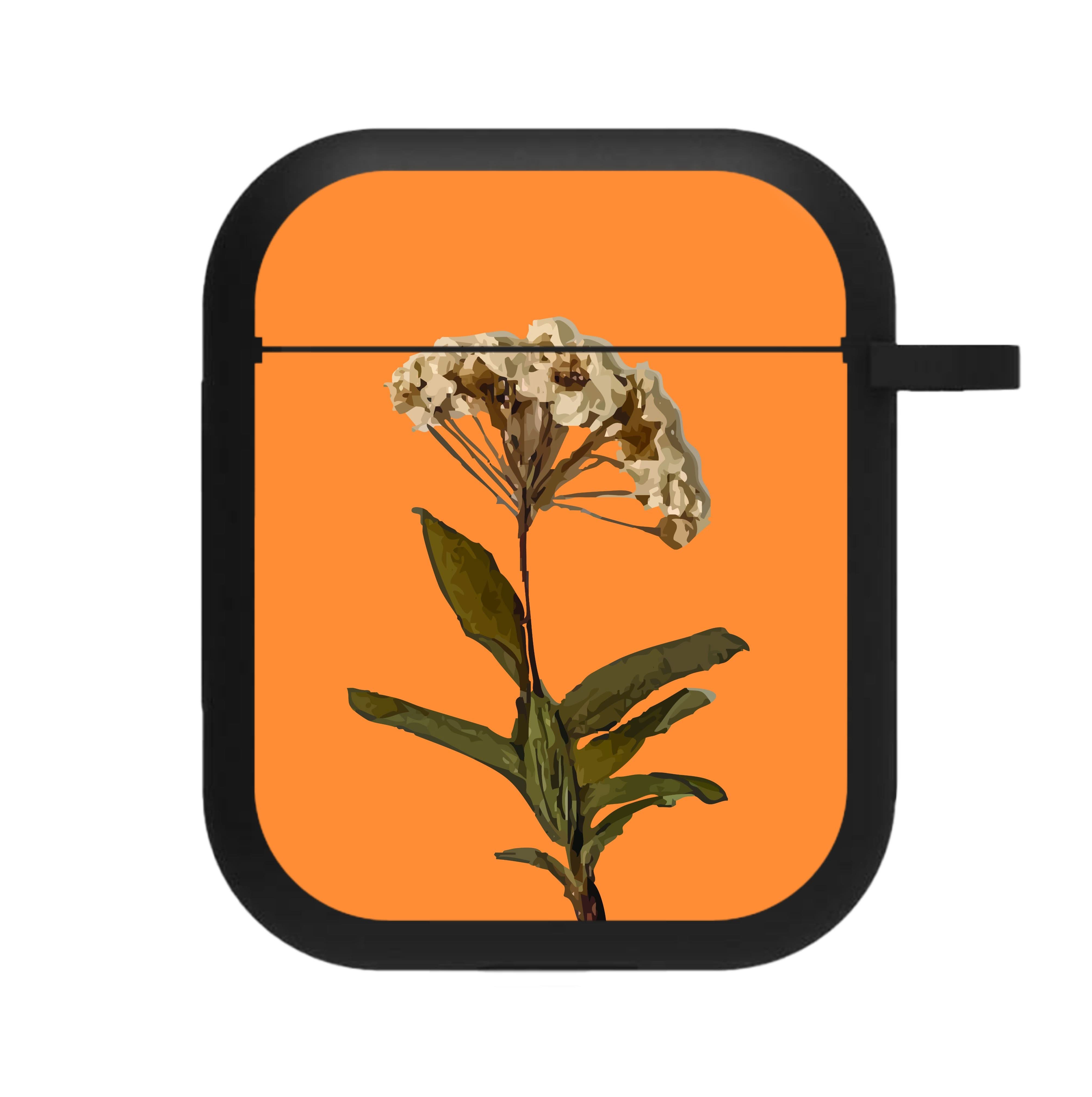 Bright Orange Pressed Flower AirPods Case