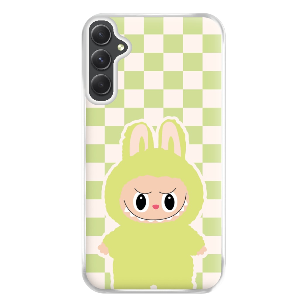 Checkered Cute Green Monster Galaxy A34 Case