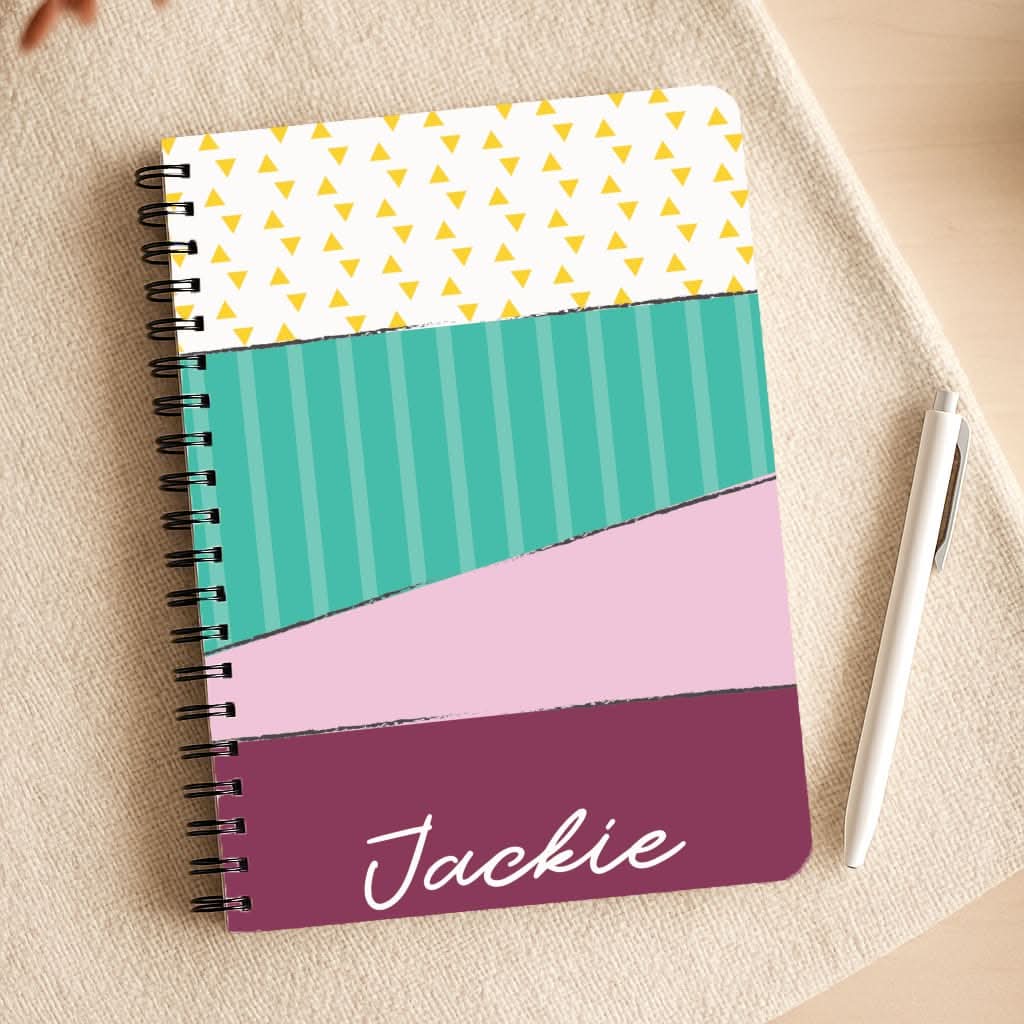 Geometric Patterns Personalised Name Notepad