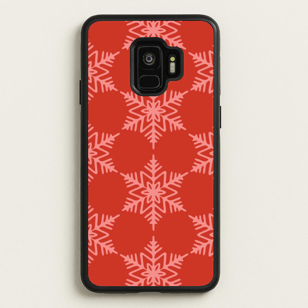 Red Giant Snowflakes Christmas Pattern Galaxy S9 Case