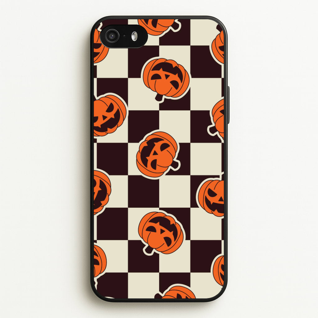 Pumpkin Stickers Checkered Pattern iPhone 5 / 5s / SE 2016 Case