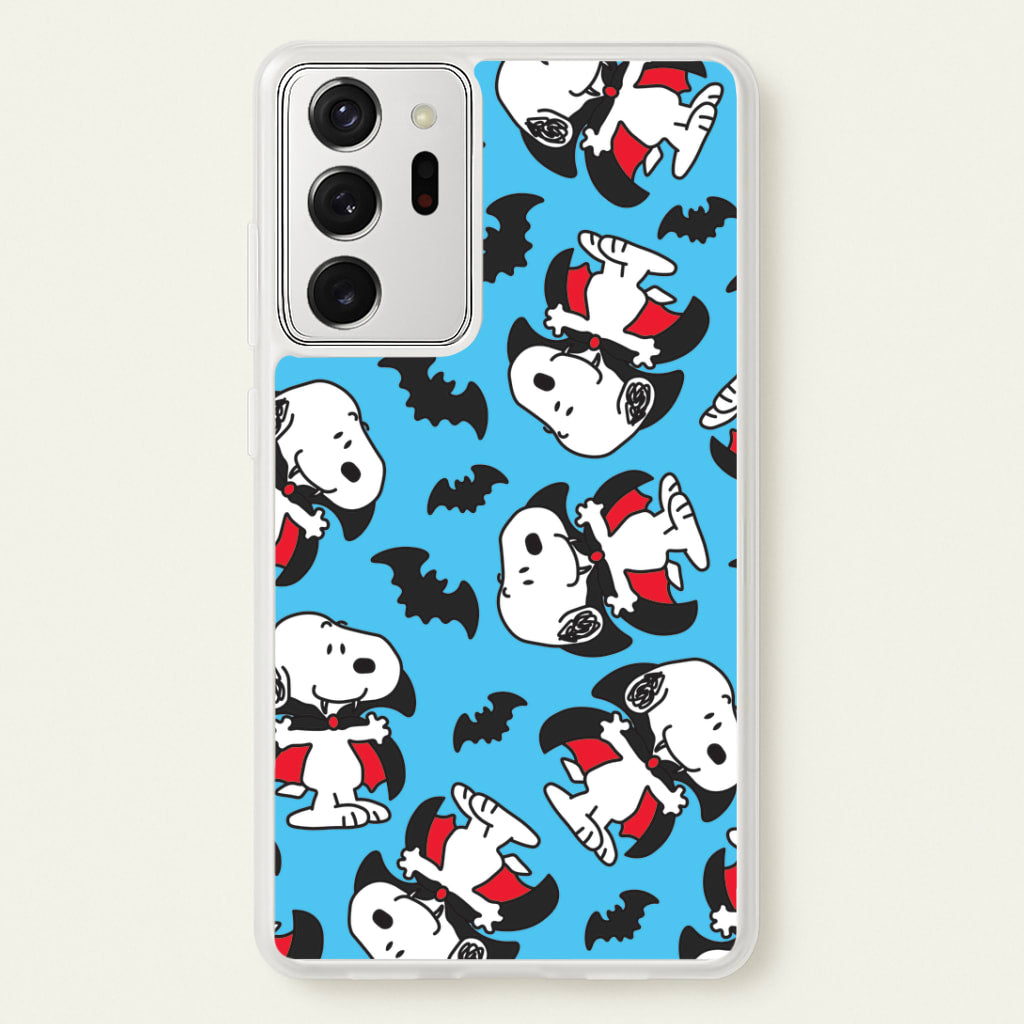 Cartoon Beagle Vampire And Bats Pattern Galaxy Note 20 Ultra Case