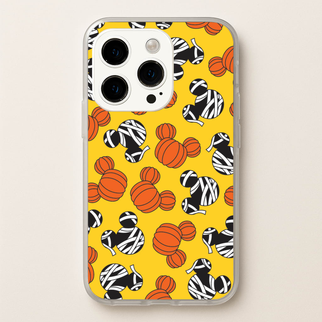 Pumpkin And Mummy Mouse Pattern iPhone 15 Pro Case