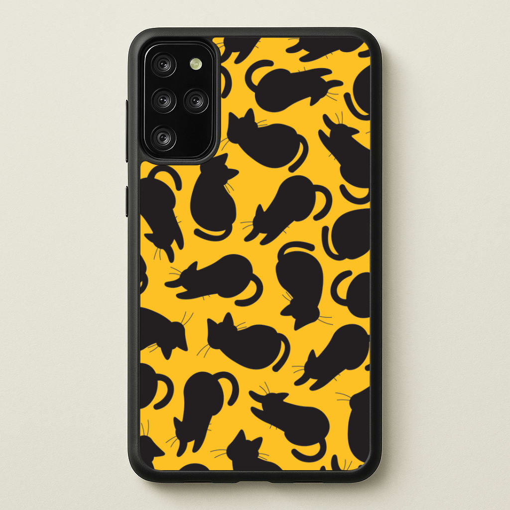 Black Cat Silhouettes Pattern Galaxy S20 Plus Case