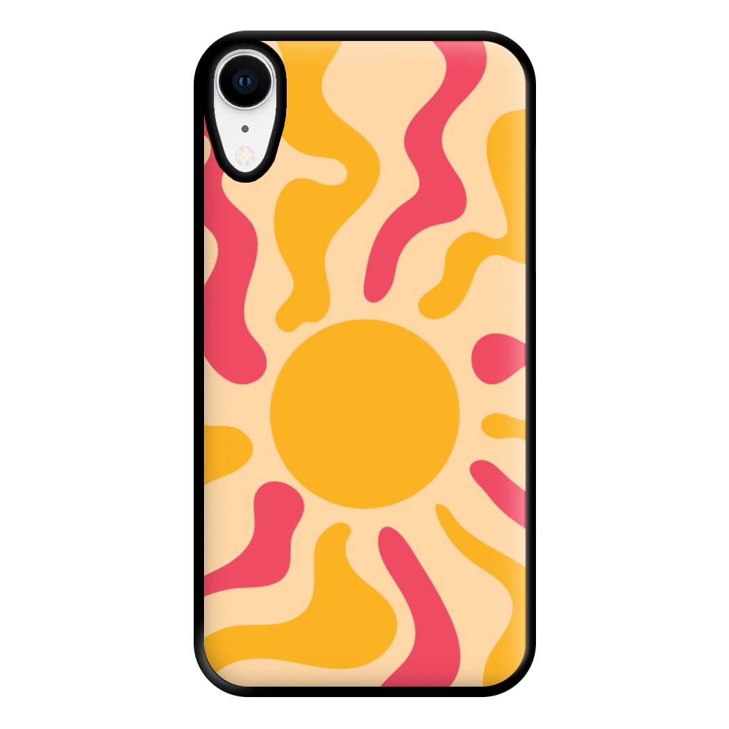 Yellow And Pink Abstract Sun iPhone XR Case